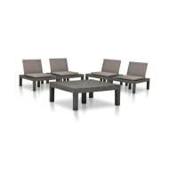 Salon de jardin 5 pcs Plastique Anthracite 