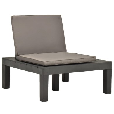 Salon de jardin 5 pcs Plastique Anthracite 