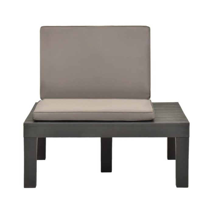 Salon de jardin 5 pcs Plastique Anthracite 