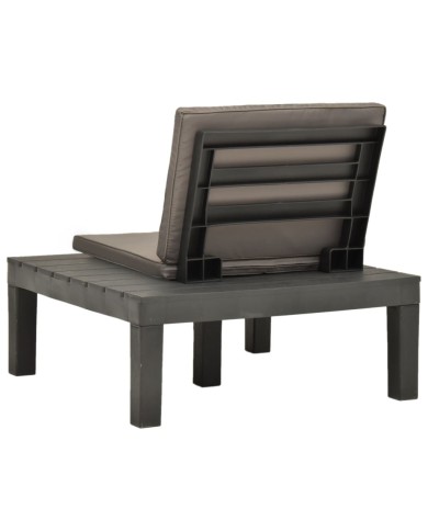 Salon de jardin 5 pcs Plastique Anthracite 