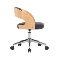 Chaise pivotante de bureau Noir Bois courbé et similicuir