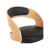 Chaise pivotante de bureau Noir Bois courbé et similicuir