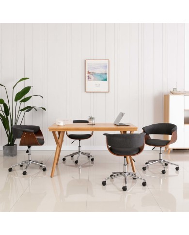 Chaises pivotantes de salle à manger 4 pcs Gris Tissu