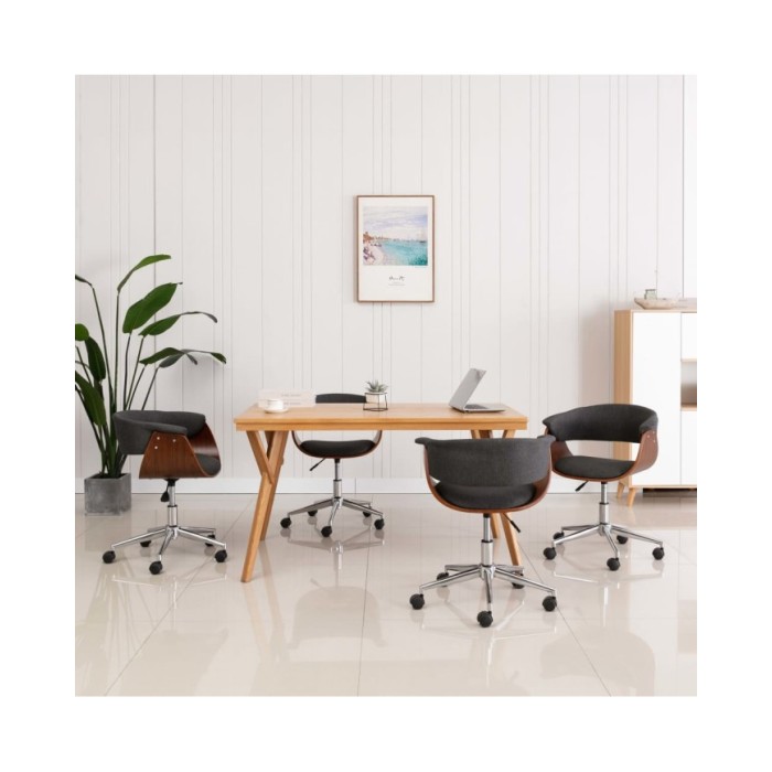 Chaises pivotantes de salle à manger 4 pcs Gris Tissu