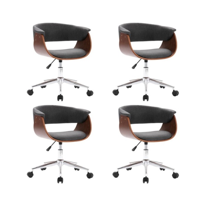 Chaises pivotantes de salle à manger 4 pcs Gris Tissu