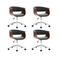 Chaises pivotantes de salle à manger 4 pcs Gris Tissu