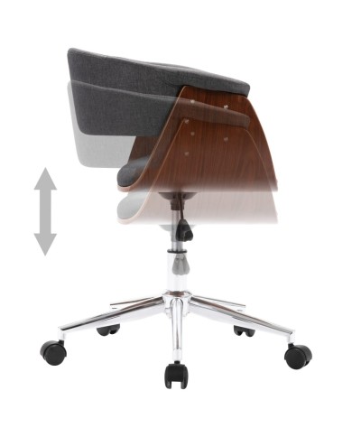 Chaises pivotantes de salle à manger 4 pcs Gris Tissu