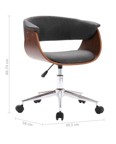 Chaises pivotantes de salle à manger 4 pcs Gris Tissu