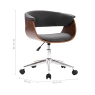 Chaises pivotantes de salle à manger 4 pcs Gris Tissu