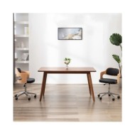 Chaises pivotantes à dîner 2 pcs Noir Bois courbé et similicuir
