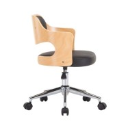 Chaises pivotantes à dîner 2 pcs Noir Bois courbé et similicuir