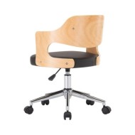 Chaises pivotantes à dîner 2 pcs Noir Bois courbé et similicuir