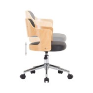 Chaises pivotantes à dîner 2 pcs Noir Bois courbé et similicuir