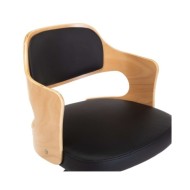 Chaises pivotantes à dîner 2 pcs Noir Bois courbé et similicuir