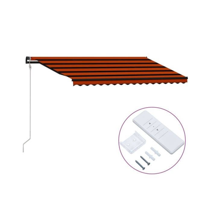Auvent rétractable automatique 400x300 cm Orange et marron