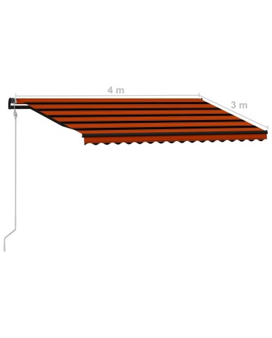 Auvent rétractable automatique 400x300 cm Orange et marron