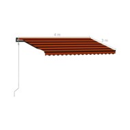 Auvent rétractable automatique 400x300 cm Orange et marron