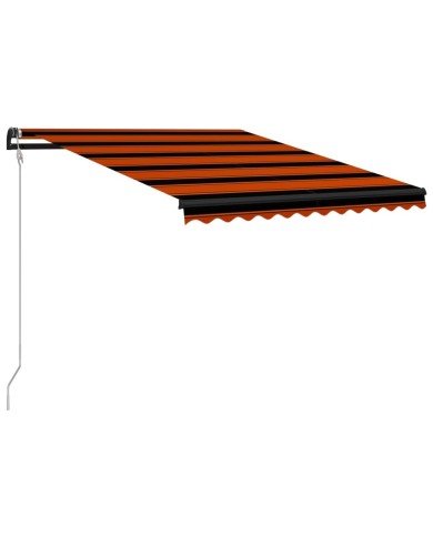 Auvent rétractable capteur de vent LED 300x250 cm Orange marron