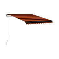 Auvent rétractable capteur de vent LED 300x250 cm Orange marron
