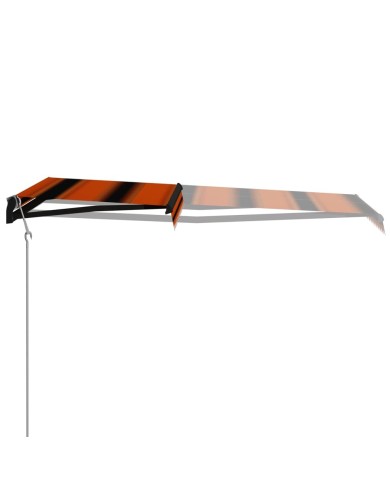 Auvent rétractable capteur de vent LED 300x250 cm Orange marron