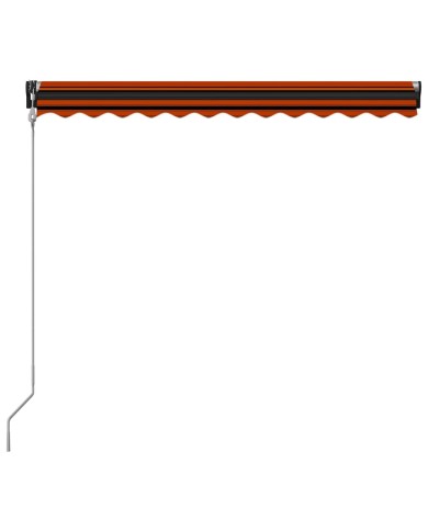 Auvent rétractable capteur de vent LED 300x250 cm Orange marron