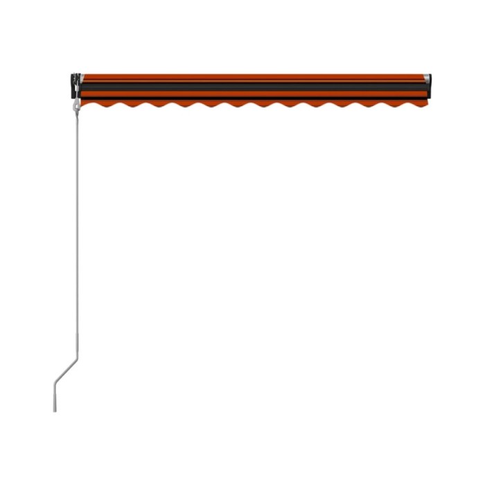 Auvent rétractable capteur de vent LED 300x250 cm Orange marron