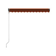 Auvent rétractable capteur de vent LED 300x250 cm Orange marron