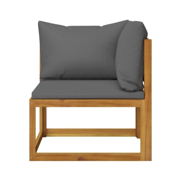 Salon de jardin 6 pcs avec coussin Bois d'acacia solide