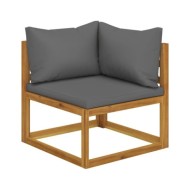Salon de jardin 6 pcs avec coussin Bois d'acacia solide