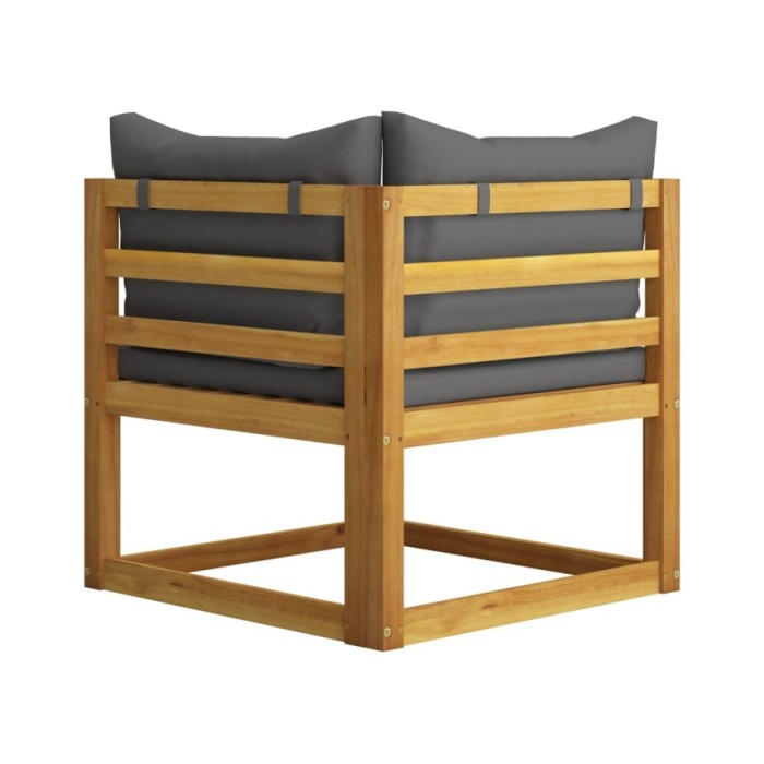 Salon de jardin 6 pcs avec coussin Bois d'acacia solide