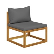 Salon de jardin 6 pcs avec coussin Bois d'acacia solide