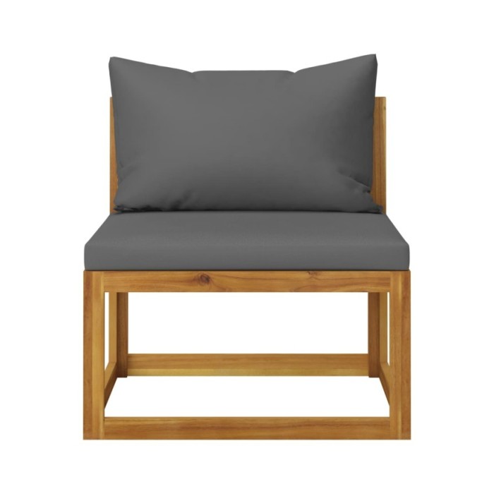 Salon de jardin 6 pcs avec coussin Bois d'acacia solide