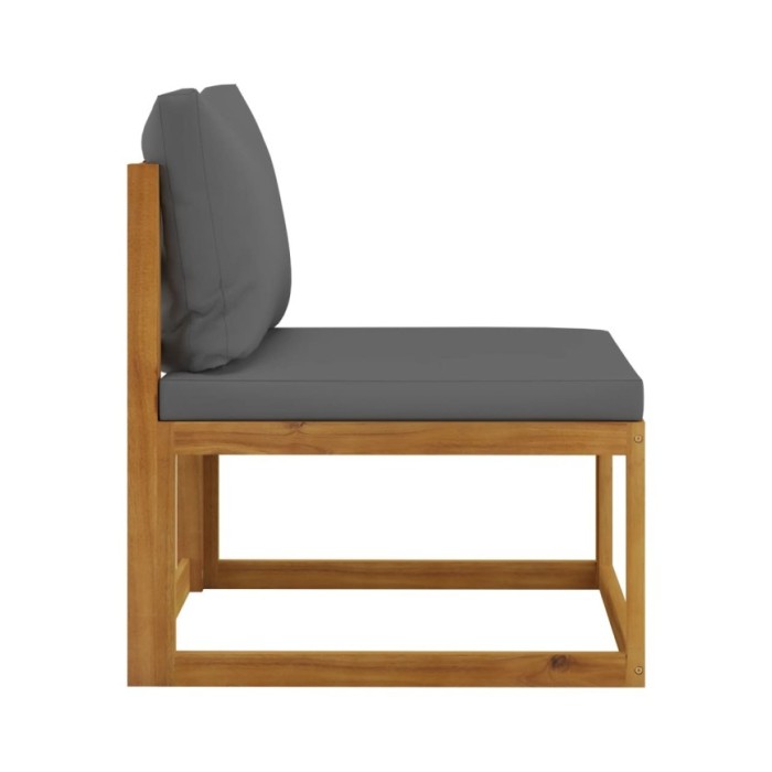 Salon de jardin 6 pcs avec coussin Bois d'acacia solide