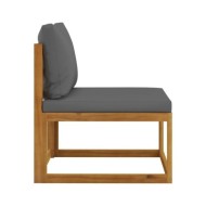 Salon de jardin 6 pcs avec coussin Bois d'acacia solide