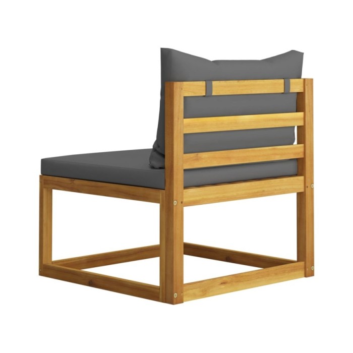 Salon de jardin 6 pcs avec coussin Bois d'acacia solide