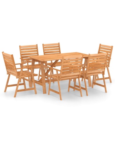 Mobilier de salle à manger de jardin 7 pcs Bois d'acacia solide