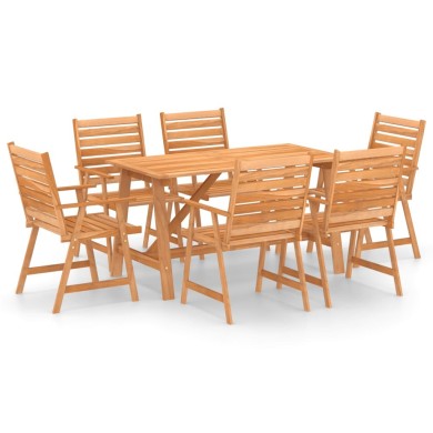 Mobilier de salle à manger de jardin 7 pcs Bois d'acacia solide