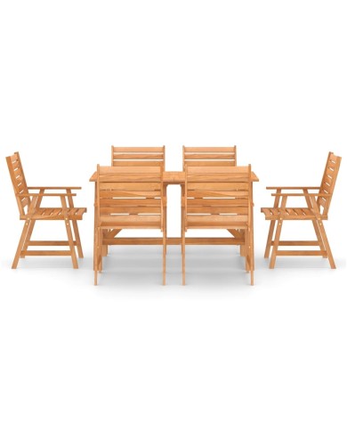 Mobilier de salle à manger de jardin 7 pcs Bois d'acacia solide