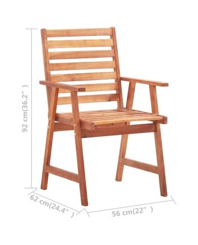 Mobilier de salle à manger de jardin 7 pcs Bois d'acacia solide