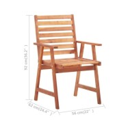Mobilier de salle à manger de jardin 7 pcs Bois d'acacia solide