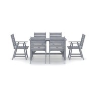 Mobilier à dîner de jardin 7 pcs Gris Bois d'acacia massif