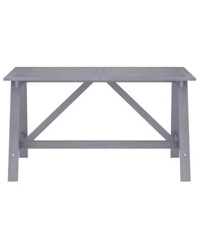 Mobilier à dîner de jardin 7 pcs Gris Bois d'acacia massif
