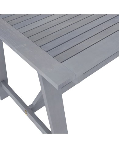 Mobilier à dîner de jardin 7 pcs Gris Bois d'acacia massif
