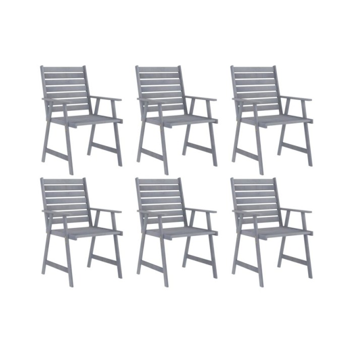 Mobilier à dîner de jardin 7 pcs Gris Bois d'acacia massif