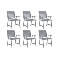 Mobilier à dîner de jardin 7 pcs Gris Bois d'acacia massif