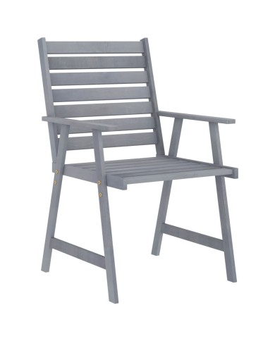 Mobilier à dîner de jardin 7 pcs Gris Bois d'acacia massif