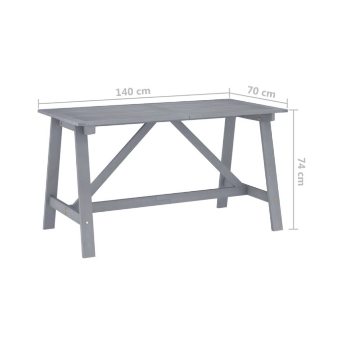 Mobilier à dîner de jardin 7 pcs Gris Bois d'acacia massif
