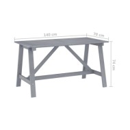 Mobilier à dîner de jardin 7 pcs Gris Bois d'acacia massif