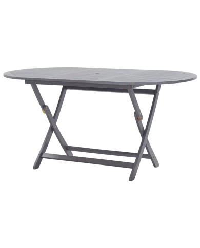 Mobilier à dîner de jardin 9 pcs Bois d'acacia massif Gris