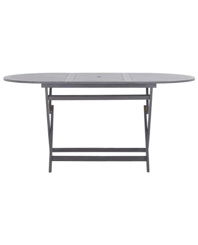 Mobilier à dîner de jardin 9 pcs Bois d'acacia massif Gris